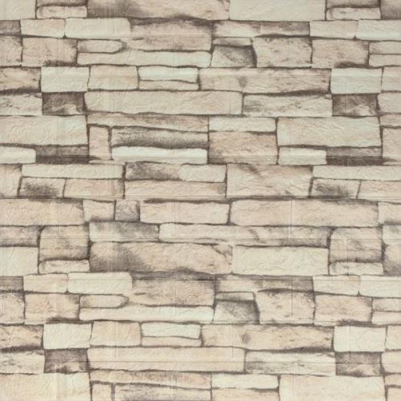 Самоклеюча 3D панель 3D Loft WHS-03 під бежеву катеринославську цеглу в рулоні 20 м 20000x700x3мм