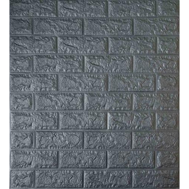 Самоклеюча декоративна 3D панель Loft-Expert під сіру срібну цеглу 700x770x5 мм