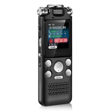 Цифровий диктофон з таймером для запису голосу Sttwunake V59, стерео, 8 Гб, чорний
