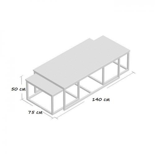 Комплект журнальних, кавових столиків GoodsMetall у стилі Лофт 1400х750х500 ЖС160 Комплект журнальних, кавових столиків GoodsMetall у стилі Лофт 1400х750х500 ЖС160