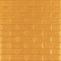 3D панель самоклеюча цегла Золото 700x770x5мм (011-5) Sticker Wall SW-00000147