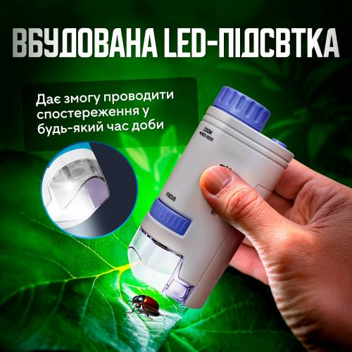 Мікроскоп дитячий цифровий No Brand 60x - 200x Біло-синій (micros-KD)