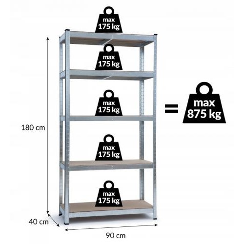 Стелаж металевий Kontrast 180x90x40 см Стелаж металевий Kontrast 180x90x40 см