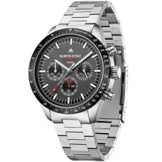 Наручний годинник чоловічий із сонячною батареєю North Edge Long Wings Сріблястий (3398)