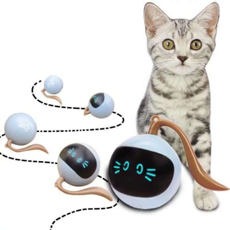 Іграшка для кішки Sundy CreZZzo USB smart м'яч-кулька з хаотичним рухом та підсвічуванням