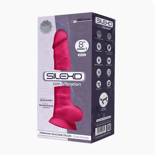 Фалоімітатор з вібрацією SilexD Vetus Vibro Pink (MODEL 1 size 8in) (м'ята упаковка!!!)