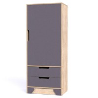 Шафа-Пенал Тиса Мебель Модуль-118 Дуб сонома Графіт 147x40x60 см Шафа-Пенал Тиса Мебель Модуль-118 Дуб сонома Графіт 147x40x60 см