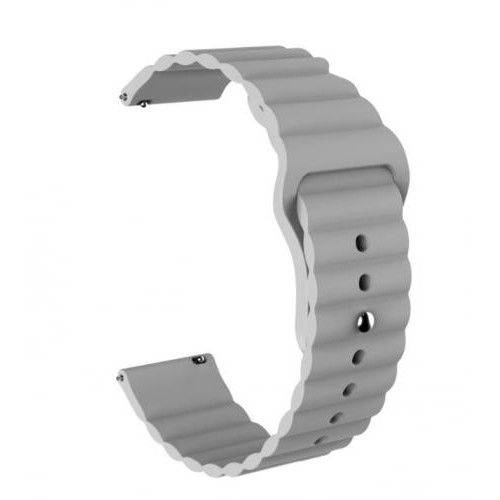 Ремінець BeWatch для Samsung Galaxy Watch 42 | 3 41 мм | Active | Active 2 силіконовий 20мм Wave Сірий (1010707) Ремінець BeWatch для Samsung Galaxy Watch 42 | 3 41 мм | Active | Active 2 силіконовий 20мм Wave Сірий (1010707)