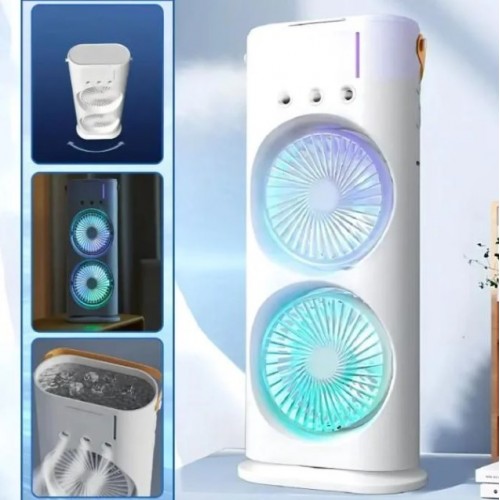 Вентилятор настільний OPT-TOP Double-ended Spray Fan подвійний з охолодженням LED підсвічування без пульта ДУ Білий (2104618552) Вентилятор настільний OPT-TOP Double-ended Spray Fan подвійний з охолодженням LED підсвічування без пульта ДУ Білий (2104618552)