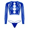 Комплект Leg Avenue Long sleeve crop top & string Royal Blue One Size в інтернет супермаркеті PbayMarket!