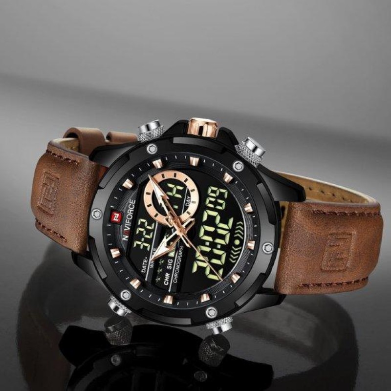 Тактичний водостійкий кварцовий годинник NaviForce Pride black