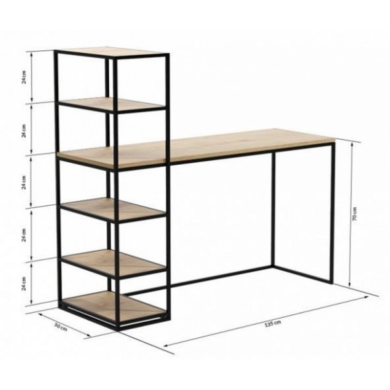 Офісний стіл в стилі Loft NS-1405 1210x1250x500 мм Черный