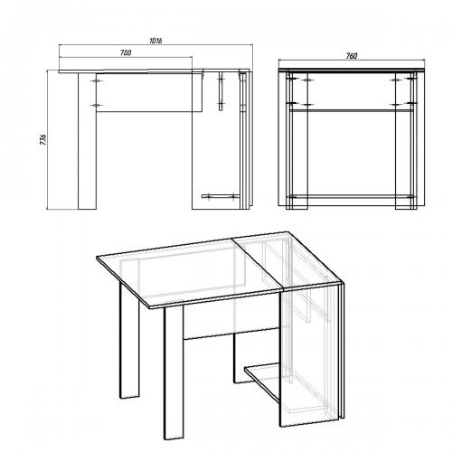 Стіл книжка Компанит 1 Яблуня Стіл книжка Компанит 1 Яблуня