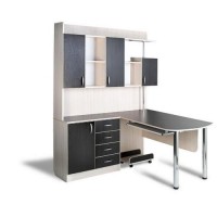 Стіл комп'ютерний Тиса Мебель СК-15 Молочний Венге 2010x1400x1610 мм Стіл комп'ютерний Тиса Мебель СК-15 Молочний Венге 2010x1400x1610 мм