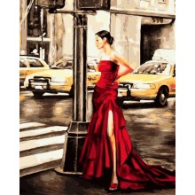 Картина за номерами Brushme Дівчина та жовте таксі 40х50 см (GX9202)