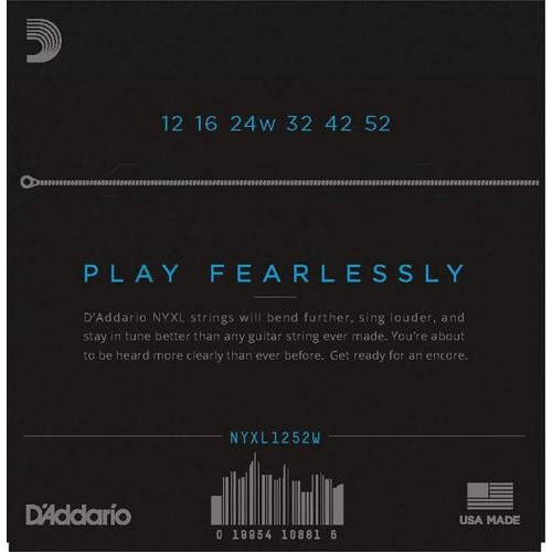 Струни для електрогітари D'Addario NYXL1252W Nickel Wound Light Electric Guitar Strings Wound 3rd 12/52 Струни для електрогітари D'Addario NYXL1252W Nickel Wound Light Electric Guitar Strings Wound 3rd 12/52