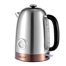Електрочайник із термометром Sokany SK-1031 безшумний 1,7л сталь (SK1031SS)