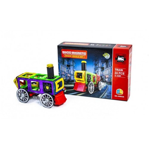 Дитячий магнітний конструктор паровоз Magic Magnetic 24 деталі Дитячий магнітний конструктор паровоз Magic Magnetic 24 деталі