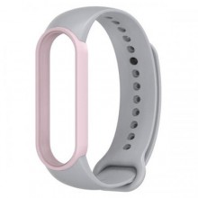 Ремінець MiJobs Double Color для Xiaomi Mi Band 5/6 Grey Pink