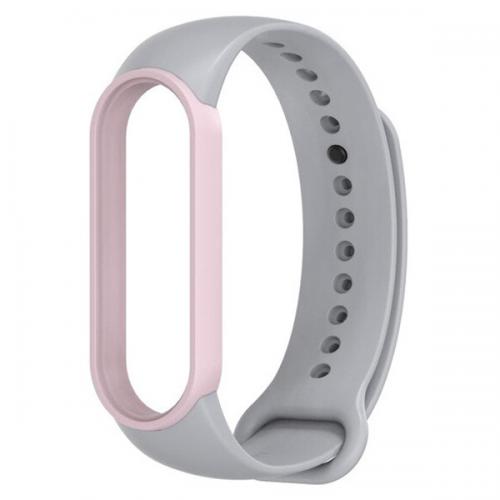 Ремінець MiJobs Double Color для Xiaomi Mi Band 5/6 Grey Pink Ремінець MiJobs Double Color для Xiaomi Mi Band 5/6 Grey Pink