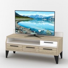 Тумба під телевізор Тиса Мебель ТВ-417 Дуб сонома Білий 65x52x150 см