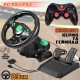 Ігрове гоночне кермо з педалями та коробкою передач Fun Game Vibro Driver Wheel 23 см для PC/PS3/PS2 3в1 Чорний та Бездротовий геймпад