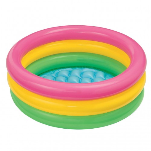 Дитячий надувний басейн Intex 58924-2 «Райдуга», 86 х 25 см, з кульками 10 шт, підстилкою, насосом (hub_it3erv)