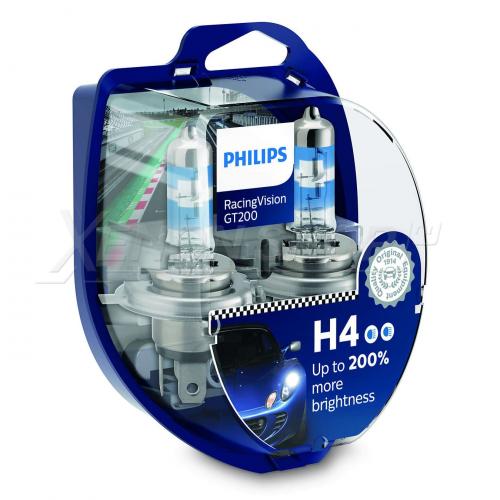 Автолампа PHILIPS 12342RGTS2 H4 60/55W 12V P43T RacingVision GT200 +200% в інтернет супермаркеті PbayMarket!