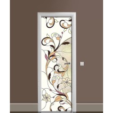 Наклейка на двері Zatarga «Поетичний вітраж» 650х2000 мм вінілова 3Д наклейка декор самоклеюча