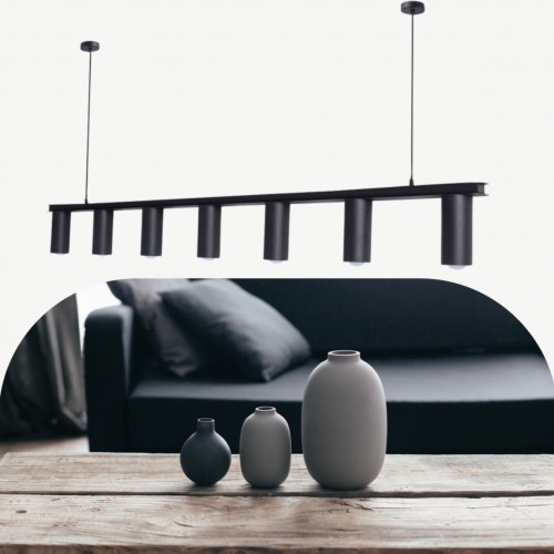 Люстра підвісна MSK Electric Tube в стилі лофт NL 2450-7 BK