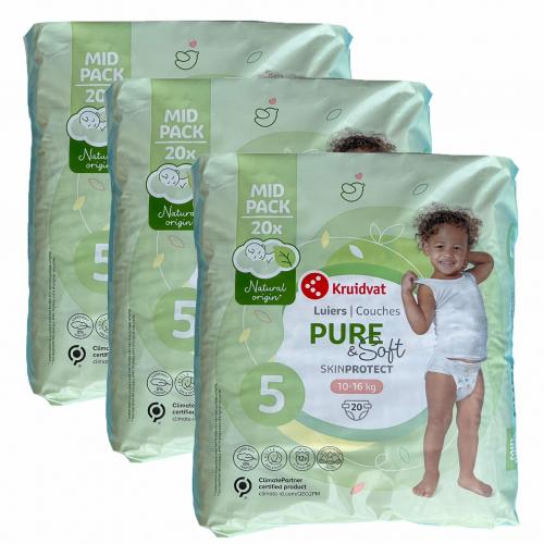 Дитячі підгузники Kruidvat Pure & Soft 5 (10-16 кг) 60 шт в інтернет супермаркеті PbayMarket!