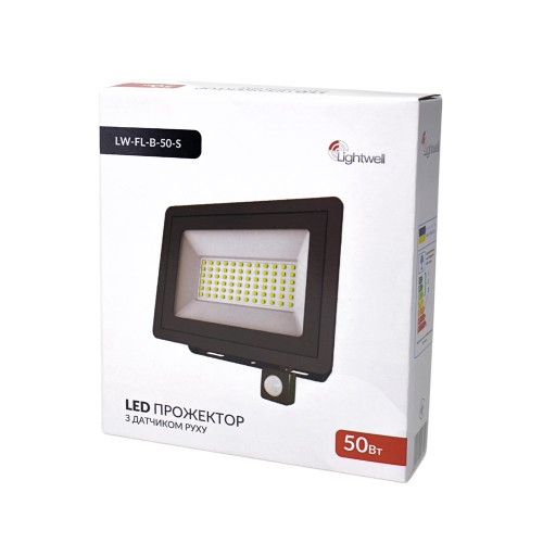 Прожектор світлодіодний з датчиком руху Lightwell LW-FL-B-50-S 50 W 295914