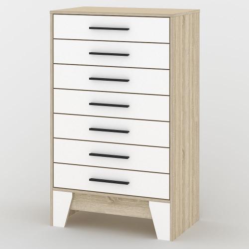 Комод Тиса Мебель 119 Дуб сонома Білий 85.5x40x73 см