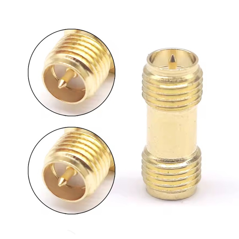 SMA перехідник з RP-SMA female на RP-SMA female зі штирьками з 2х сторін