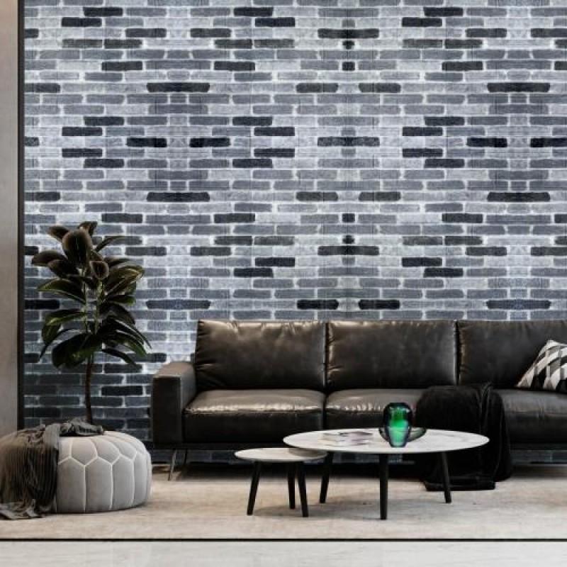Самоклеюча декоративна 3D панель під катеринославську цеглу 3D Loft 700x770x3 мм Сірий (342-3)