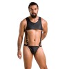 Чоловіче шкіряне боді Passion 056 Adam L/XL Black, заклепки в інтернет супермаркеті PbayMarket!