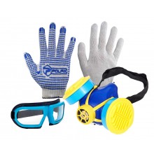 Набір засобів захисту Polax окуляри респіратор Пульс-2 і захисні рукавички (335-65)