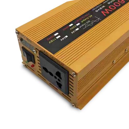 Інвертор перетворювач напруги 12-220V 1600W Чистий синус XINBOKE Золотистий (4055)