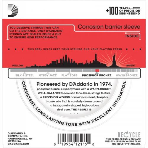 Струни для акустичної гітари D'Addario EJ17 Phosphor Bronze Medium Acoustic Guitar Strings 6 шт Струни для акустичної гітари D'Addario EJ17 Phosphor Bronze Medium Acoustic Guitar Strings 6 шт