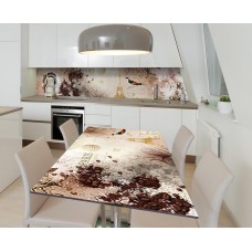 Наклейка 3Д вінілова на стіл Zatarga «Остання пісня Парижа» 600х1200 мм для будинків, квартир, столів, кав'ярень