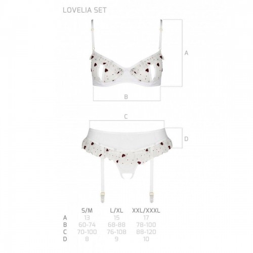 Сексуальний комплект з поясом для панчіх LOVELIA SET white XXL/XXXL - Passion в інтернет супермаркеті PbayMarket!