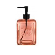 Дозатор скляний для антисептика та рідкого мила 560 мл S&T 888-19 із чорним дозатором помаранчевий