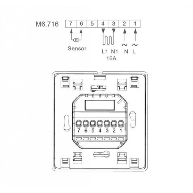 Терморегулятор програмований Oshland М6 для теплої підлоги Білий (2321532)