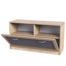 Тумба для взуття Тиса Мебель ТО-131 Дуб сонома Графіт 49x90 см