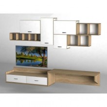 Стінка в вітальню Тиса Мебель Вітальня-216 Сонома Білий 1200x520x2870 мм