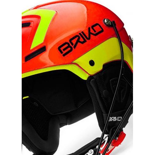 Шолом гірськолижний із металевим захистом підборіддя Briko Slalom (62 cм) Orange F Yellow FL