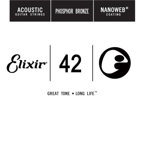 Струна Elixir 14142 Acoustic Nanoweb Phosphor Bronze .042 Струна Elixir 14142 Acoustic Nanoweb Phosphor Bronze .042