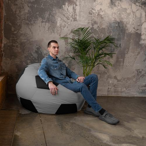 Крісло мішок М'яч Оксфорд 120см Студія Комфорту Великий Сірий + Чорний Крісло мішок М'яч Оксфорд 120см Студія Комфорту Великий Сірий + Чорний