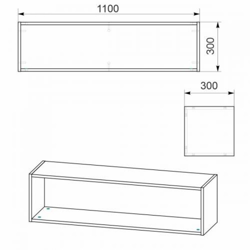 Тумба Навісна 2 Компанит МГ 8 110х30х30 см Дуб сонома