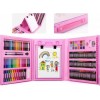 Великий художній набір з мольбертом для малювання та дитячої творчості у валізці для дітей 208 предметів Рожевий+Набір Малюй світлом